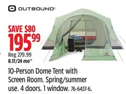 Canadian Tire Outbound 10-Person Dome Tent with Screen Room offer