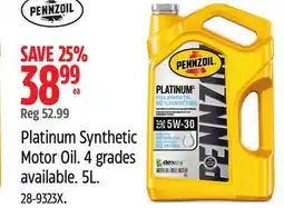 Canadian Tire Platinum Synthetic Motor Oil offer