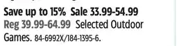 Canadian Tire Selected Outdoor Games offer