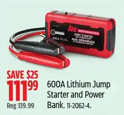 Canadian Tire MotoMaster 600A Lithium Jump Starter and Power Bank offer
