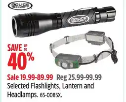 Canadian Tire Police Security Selected Flashlights, Lantern and Headlamps offer