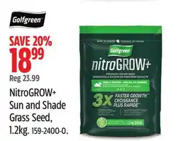 Canadian Tire Golfgreen NitroGROW+ Sun and Shade Grass Seed, 1.2kg offer