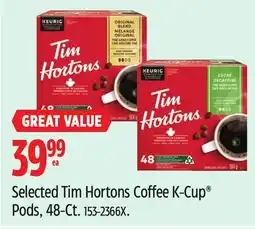 Canadian Tire Selected Tim Hortons Coffee K-Cup Pods, 48-Ct offer