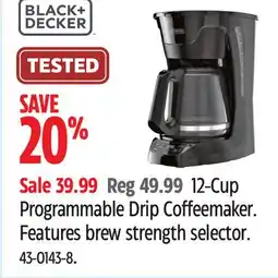 Canadian Tire 12-Cup Programmable Drip Coffeemaker offer