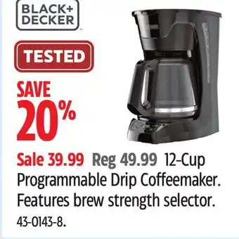 Canadian Tire 12-Cup Programmable Drip Coffeemaker offer