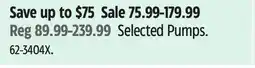 Canadian Tire Selected Pumps offer