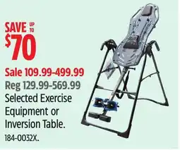 Canadian Tire Selected Exercise Equipment or Inversion Table offer