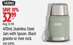 Canadian Tire Thermos 470mL Stainless Steel Jars with Spoon. Black granite or river rock offer