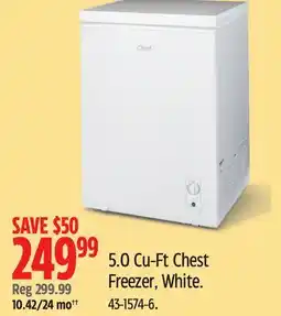 Canadian Tire Master Chef 5.0 Cu-Ft Chest Freezer, White offer