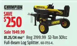 Canadian Tire Champion 32-Ton 301cc Full-Beam Log Splitter offer