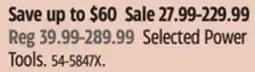 Canadian Tire Certified Selected Power Tools offer