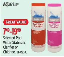 Canadian Tire Aquarius Selected Pool Water Stabilizer, Clarifier or Chlorine offer