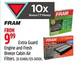 Canadian Tire Extra Guard Engine and Fresh Breeze Cabin Air Filters offer