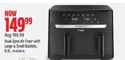 Canadian Tire T-fal Dual-Zone Air Fryer with Large & Small Baskets, 8.3L offer