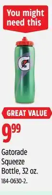 Canadian Tire Gatorade Squeeze Bottle, 32 oz offer