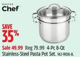 Canadian Tire MASTER Chef 4-Pc 8-Qt Stainless-Steel Pasta Pot Set offer