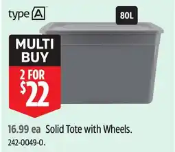Canadian Tire Solid Tote with Wheels offer