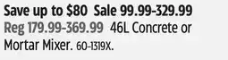 Canadian Tire 46L Concrete or Mortar Mixer offer