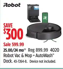 Canadian Tire Robot Vac & Mop + AutoWash Dock offer