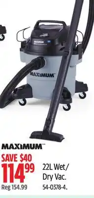 Canadian Tire Maximum 22L Wet/ Dry Vac offer