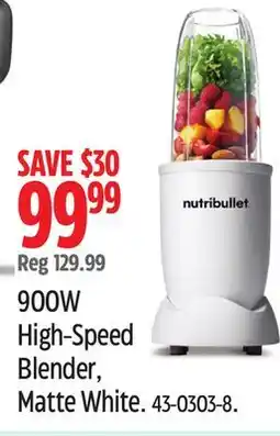 Canadian Tire Nutribullet High-Speed Blender, Matte White offer