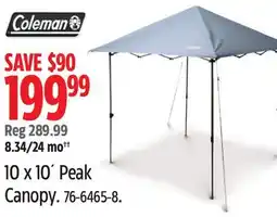 Canadian Tire Coleman 10 x 10´ Peak Canopy offer