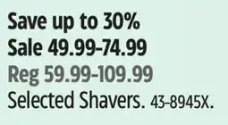 Canadian Tire Selected Shavers offer