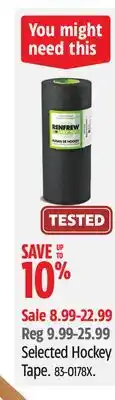 Canadian Tire Selected Hockey Tape offer