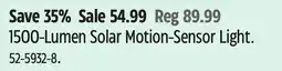 Canadian Tire Sunforce 1500-Lumen Solar Motion-Sensor Light offer