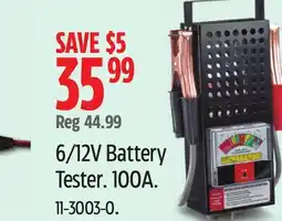 Canadian Tire MotoMaster 6/12V Battery Tester offer