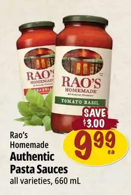Farm Boy Rao's Homemade Authentic Pasta Sauces offer