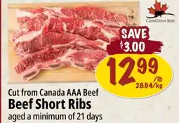 Farm Boy Cut from Canada AAA Beef Beef Short Ribs offer