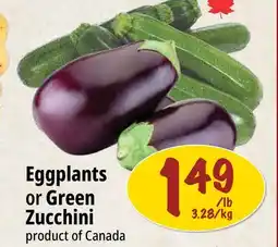 Farm Boy Eggplants or Green Zucchini offer