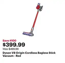 Best Buy Dyson V8 Origin Cordless Bagless Stick Vacuum - Red offer