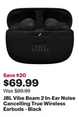 Best Buy JBL Vibe Beam 2 In-Ear Noise Cancelling True Wireless Earbuds - Black offer