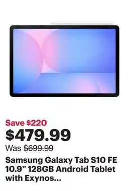 Best Buy Samsung Galaxy Tab S10 FE 10.9 128GB Android Tablet with Exynos 1580 Processor - Blue offer