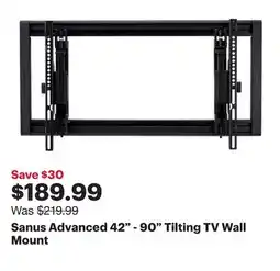 Best Buy Sanus Advanced 42 - 90 Tilting TV Wall Mount offer