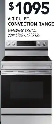 RONA 6.3 CU. FT. CONVECTION RANGE offer