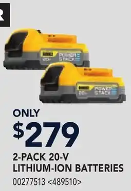 RONA DEWALT 2-PACK 20-V LITHIUM-ION BATTERIES offer
