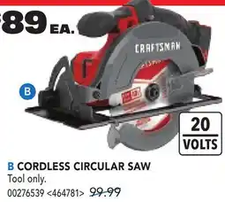 RONA CRAFTSMAN CORDLESS CIRCULAR SAW offer