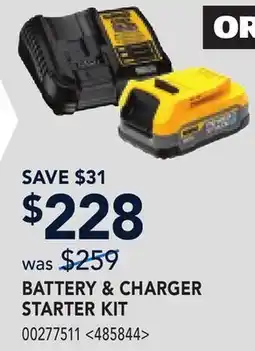 RONA DEWALT BATTERY & CHARGER STARTER KIT offer