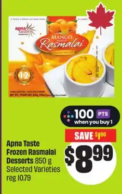 Chalo FreshCo Apna Taste Frozen Rasmalai Desserts 850 g Selected Varieties offer