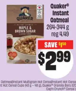 Chalo FreshCo Quaker Instant Oatmeal 264-344 g g offer