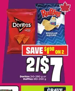 Chalo FreshCo Doritos 210-280 g or Ruffles 180-200 g offer