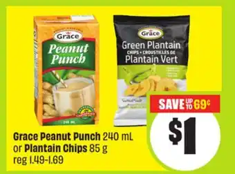 FreshCo Grace Peanut Punch 240 mL or Plantain Chips 85 g offer