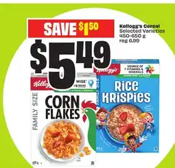 FreshCo Kellogg's Cereal Selected Varieties 450-650 g offer
