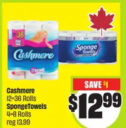 FreshCo Cashmere 12=36 Rolls SpongeTowels 4=8 Rolls offer