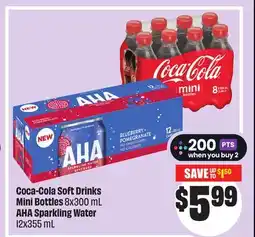 FreshCo Coca-Cola Soft Drinks Mini Bottles 8*300 mL AHA Sparkling Water 12*355 mL offer