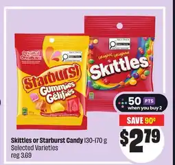 FreshCo Skittles or Starburst Candy 130-170 g Selected Varieties offer