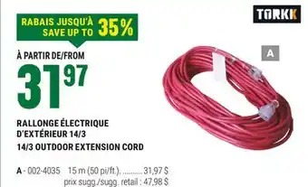 BMR RALLONGE ÉLECTRIQUE D'EXTÉRIEUR 14/3 offer